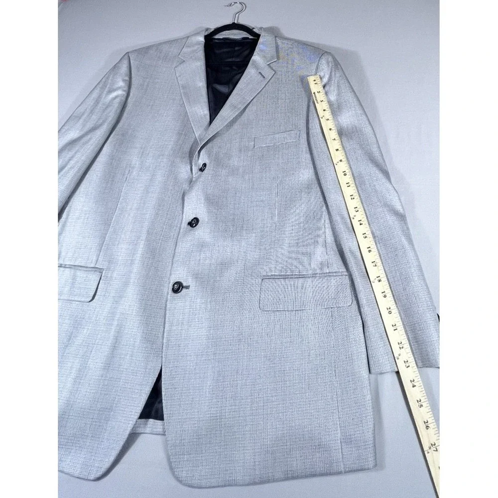 Stafford Men's Light Grey Micro Check Three Button Blazer Jacket Business Casual
